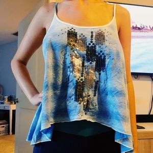 blue dyed tank